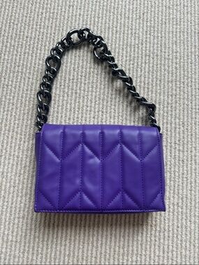 Call It Spring Purple Quilted Shoulder Bag with Gunmetal Chain Strap